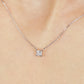 [Limited Quantity] Platinum Princess Cut Diamond Solitaire Necklace - Model Image