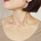 10K Diamond Square Necklace (Yellow Gold) - Model Image
