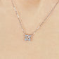10K Ice Blue Diamond Square Necklace (White Gold) - Model Image