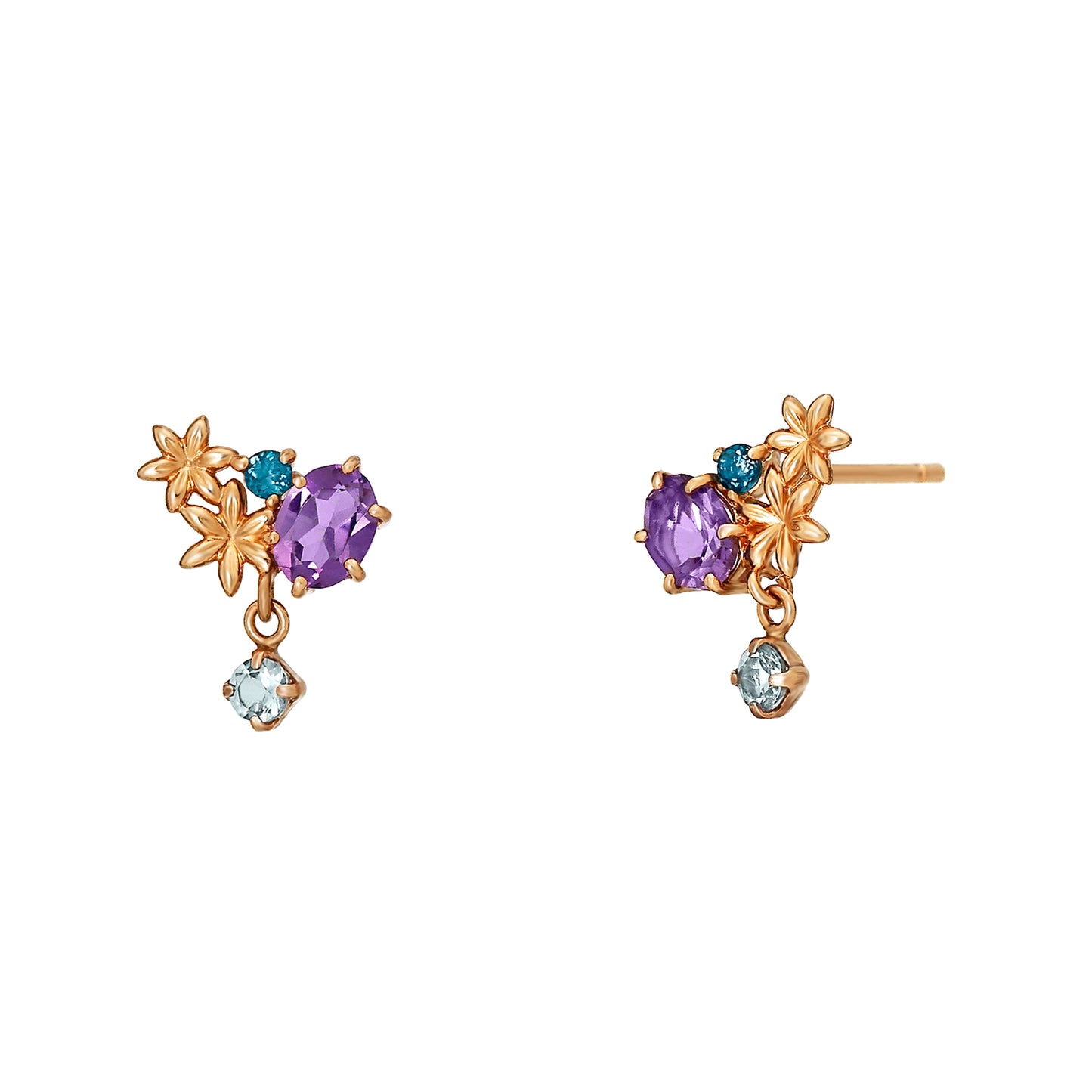[Birth Flower Jewelry] February - Hyacinth Earrings (Rose Gold) - Product Image