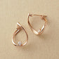 10K Cubic Zirconia Twisted Hoop Earrings (Rose Gold) - Product Image