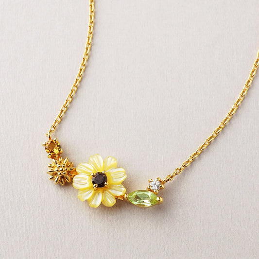 [Birth Flower Jewelry] August - Sunflower Necklace (925 Sterling Silver) - Product Image