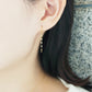 [Palette] 18K/10K Blue Topaz 2Way Charm Set Earrings [Ovalline] (Yellow Gold) - Model Image