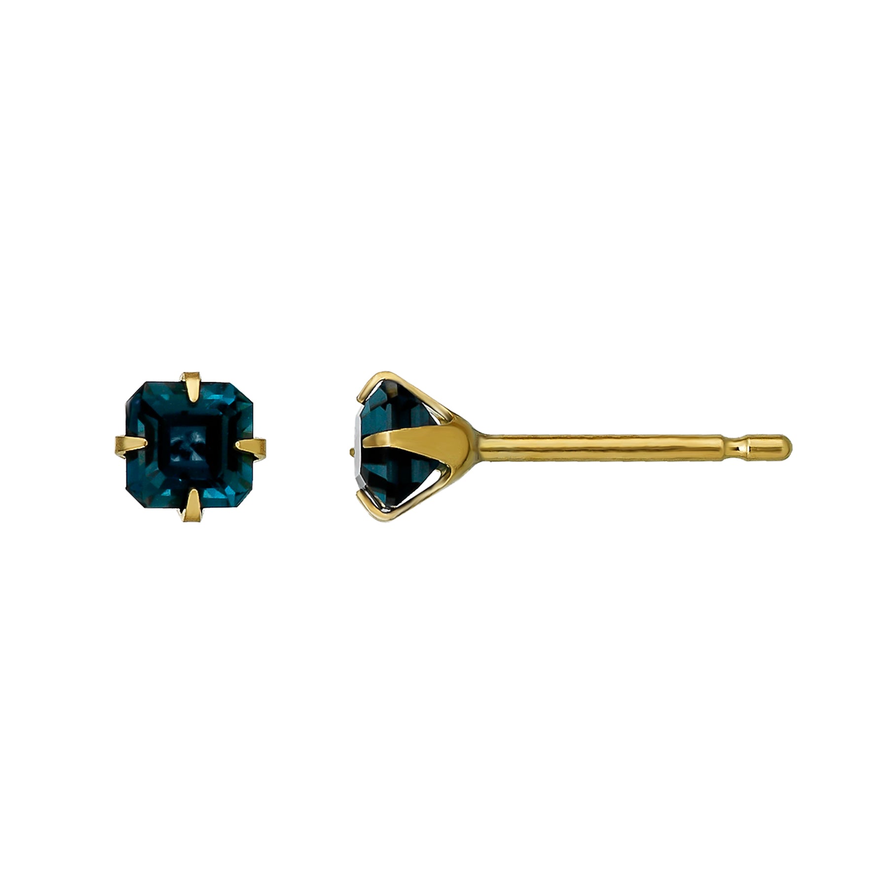 [Second Earrings] 18K London Blue Topaz Earrings (Yellow Gold) - Product Image