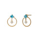 18K/10K Swiss Blue Topaz Circle 2Way Earrings (Yellow Gold) - Product Image