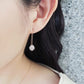 18K/10K Rose Quartz Threader Earrings [Peony] (Rose Gold) - Model Image