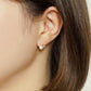 10K Shell Pearl Cubic Zirconia Meteor Earrings (Yellow Gold) - Model Image