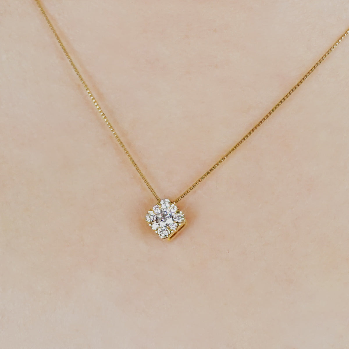 18K Diamond Necklace [EX Day Moon] (Yellow Gold) - Model Image