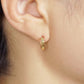 18K Flower Cut Hoop Earrings (Yellow Gold) - Model Image