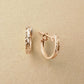 10K Faceted Mini Hoop Earrings (Rose Gold) - Product Image
