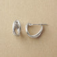 10K Crossover Hoop Earrings XS (White Gold) - Product Image
