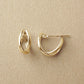 10K Crossover Hoop Earrings XS (Yellow Gold) - Product Image