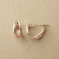 10K Crossover Hoop Earrings XS (Rose Gold) - Product Image