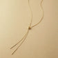 18K/10K Mirror Ball Long Lariat Necklace (Yellow Gold) - Product Image