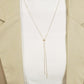 18K/10K Mirror Ball Long Lariat Necklace (Yellow Gold) - Model Image