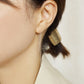 10K Diamond-Cut Bar Threader Earrings (White Gold) - Model Image