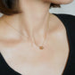 [Pannier] 10K Flower Basket Necklace (Yellow Gold) - Model Image