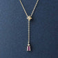 [Limited Quantity] 10K Diamond Windsor Sapphire 2Way Adjustable Necklace (Yellow Gold) - Product Image