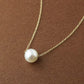 [Pannier] 10K Akoya Pearl Moon Necklace (Yellow Gold) - Product Image