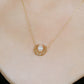 [Pannier] 10K Akoya Pearl Moon Necklace (Yellow Gold) - Model Image