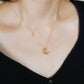 [Pannier] 10K Akoya Pearl Moon Necklace (Yellow Gold) - Model Image