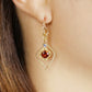 [Palette] Gold Filled / 925 Sterling Silver Garnet Earring Charm Set [On Stage] (Large Link) - Model Image