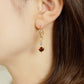 [Palette] Gold Filled / 925 Sterling Silver Garnet Earring Charm Set [On Stage] (Large Link) - Model Image