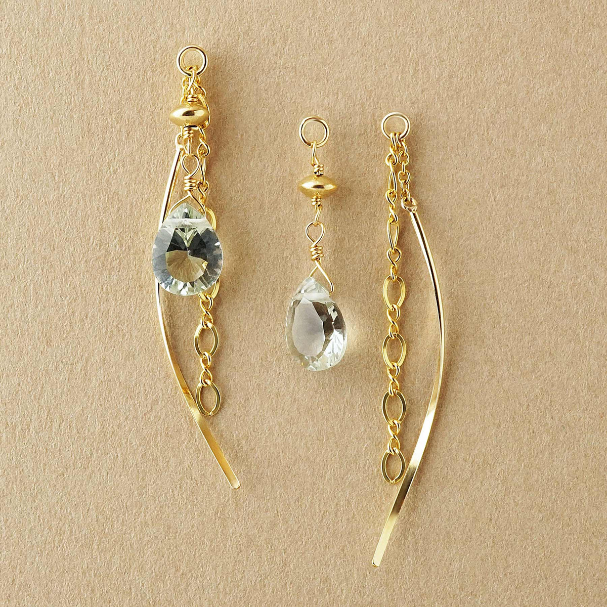 [Palette] Gold Filled Green Quartz Charm Set [Dress Up] - Product Image