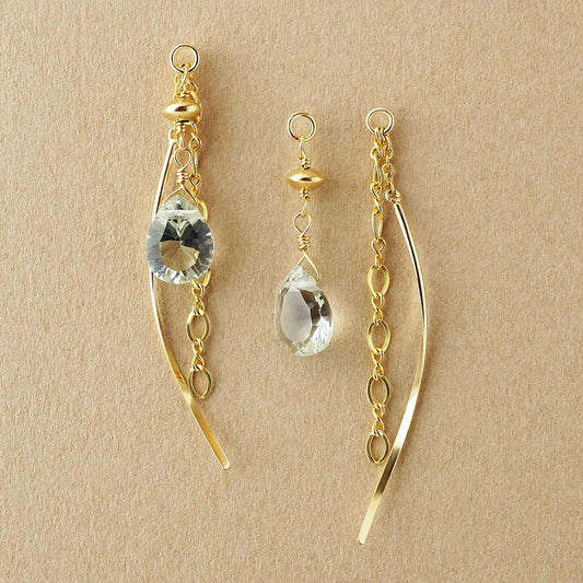 [Palette] Gold Filled Green Quartz Charm Set [Dress Up] - Product Image