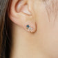 [Debut] 10K Blue Topaz Clip-On Earrings [Curtain Up] (Yellow Gold) - Model Image