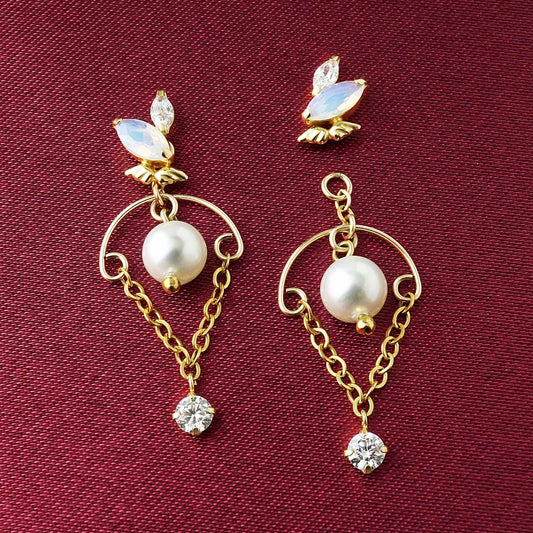 [Debut] Gold Filled / 925 Sterling Silver / 10K Pearl Earrings [Door Knocker] - Product Image