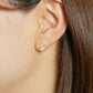 [Debut] Gold Filled / 925 Sterling Silver / 10K Pearl Earrings [Door Knocker] - Model Image