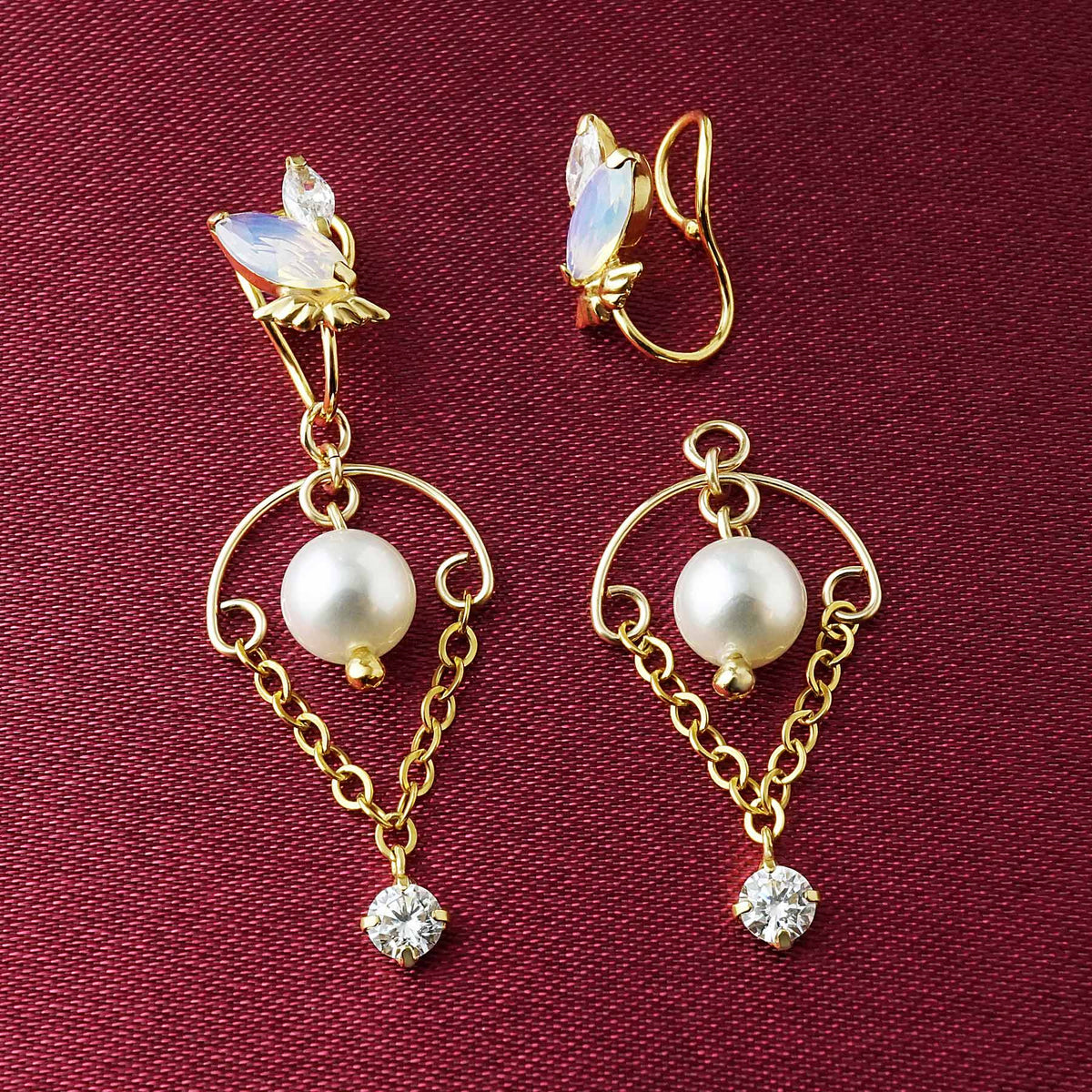 [Debut] Gold Filled / 925 Sterling Silver / 10K Pearl Clip-On Earrings [Door Knocker] - Product Image