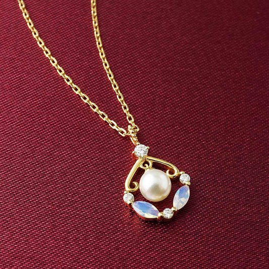 [Debut] 925 Sterling Silver Pearl Necklace [Door Knocker] - Product Image