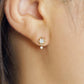 [Debut] 10K Moissanite Earrings [Spotlight] (Yellow Gold) - Model Image