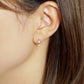 [Debut] 10K Moissanite Earrings [Spotlight] (Yellow Gold) - Model Image