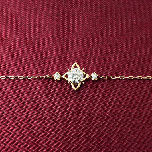 [Debut] 10K Moissanite Bracelet [Spotlight] (Yellow Gold) - Product Image