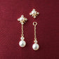 [Debut] 10K Freshwater Pearl 2Way Earrings [Top Star] (Yellow Gold) - Product Image
