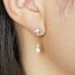 [Debut] 10K Freshwater Pearl 2Way Earrings [Top Star] (Yellow Gold) - Model Image