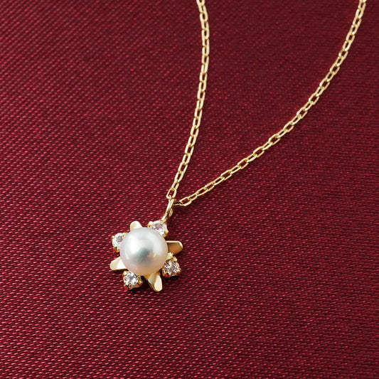 [Debut] 10K Freshwater Pearl Necklace [Top Star] (Yellow Gold) - Product Image