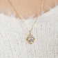 [Debut] 10K Moissanite Necklace [Shining Mirror] (Yellow Gold) - Model Image