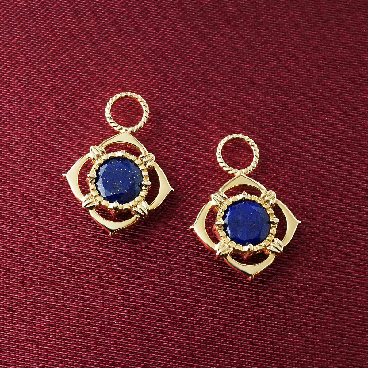 [Debut] 10K Triplet Stone Charms [Splendor] (Large Link) (Yellow Gold) - Product Image
