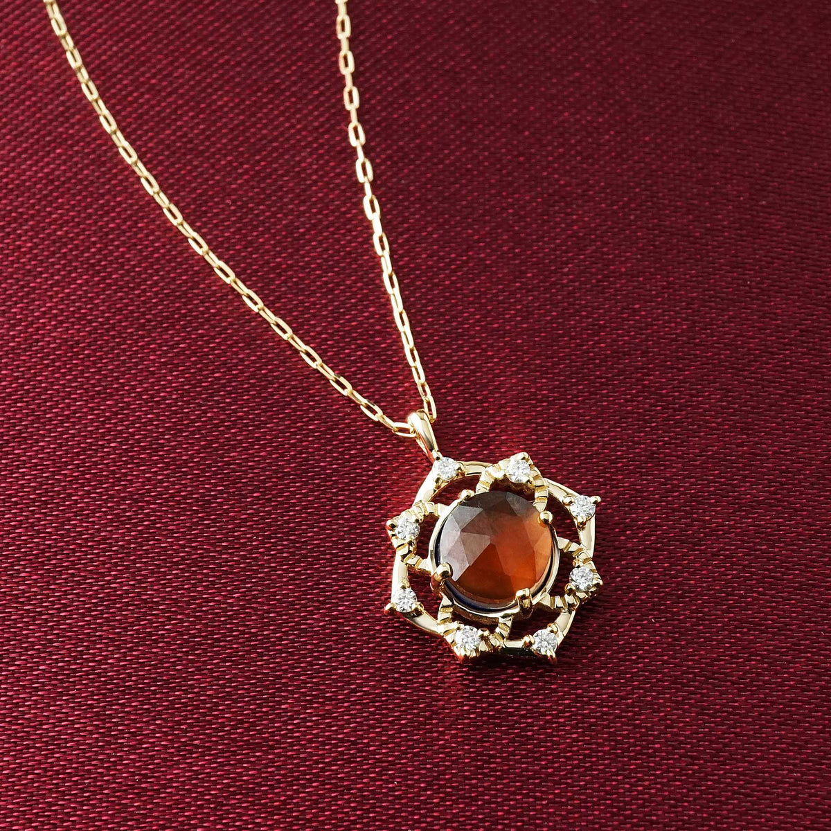 [Debut] 10K Triplet Stone Necklace [Splendor] (Yellow Gold) - Product Image