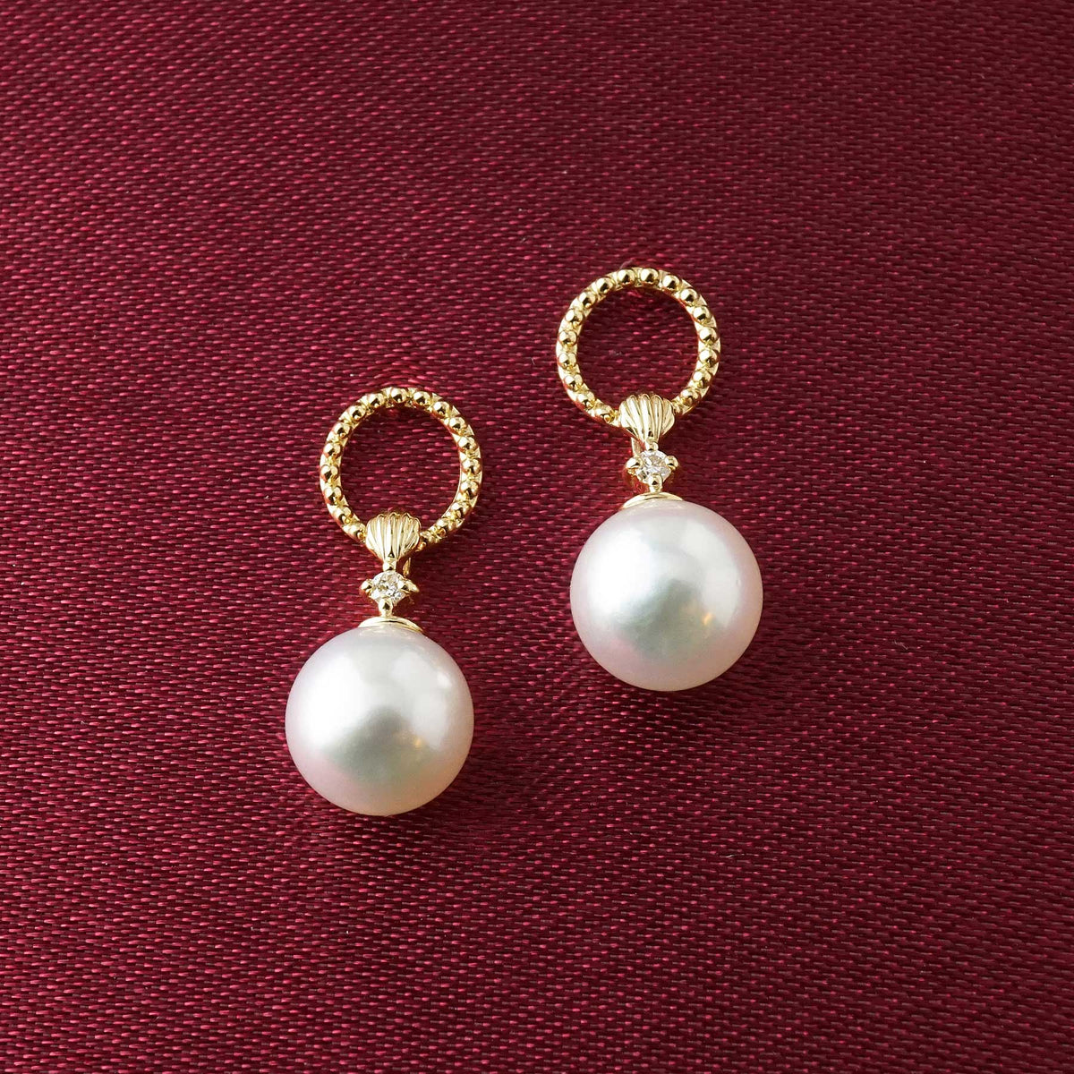 [Debut] 18K/10K Akoya Pearl Earrings [Perfume] (Yellow Gold) - Product Image