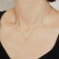[Limited Quantity] 18K Diamond Solitaire Necklace (Yellow Gold) - Model Image