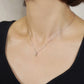 [Limited Quantity] Platinum Pear-Shaped Diamond Necklace - Model Image