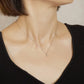 [Limited Quantity] Platinum Pear-Shaped Diamond Necklace - Model Image