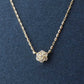 10K Diamond Flower Pave Necklace S (Yellow Gold) - Product Image