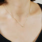 10K Diamond Flower Pave Necklace S (Yellow Gold) - Model Image