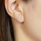 10K 9-Stone Square Stud Earrings (Yellow Gold) - Model Image
